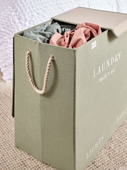 Sage Green Country  Laundry Sorter Basket - Image 2 of 5