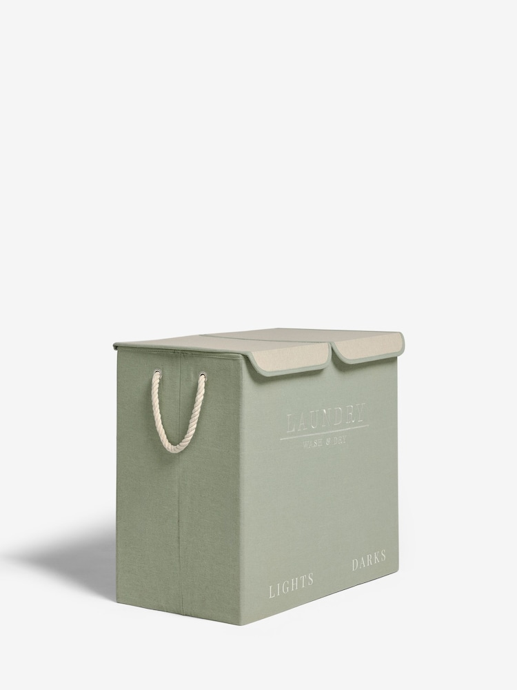 Sage Green Country  Laundry Sorter Basket - Image 4 of 5