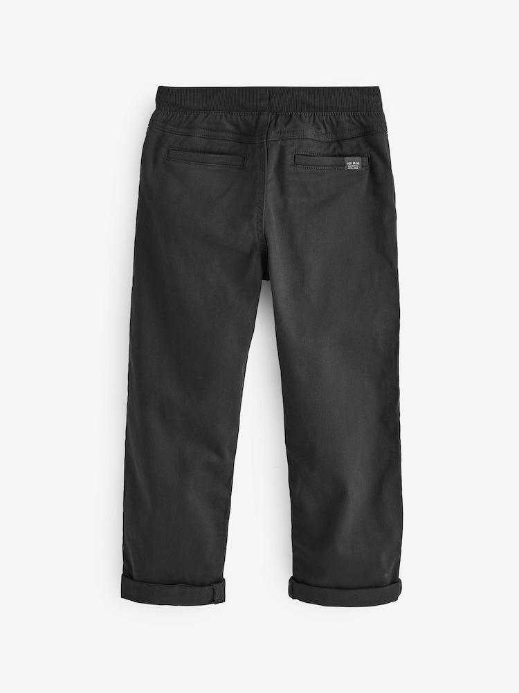 Black Wide Fit Rib Waist Pull-On Trousers (3-16yrs) - Image 2 of 4