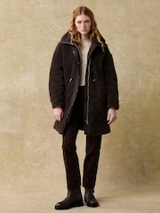 Chocolate Brown Waisted Teddy Borg Jacket - Image 2 of 8