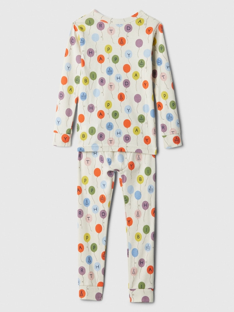 Gap Beige Happy Birthday Graphic Long Sleeve Pyjama Set (6mths-5yrs) - Image 2 of 3 Gap Beige Happy Birthday Graphic Long Sleeve Pyjama Set (6mths-5yrs) - Image 2 of 3