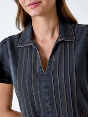 Roman Black 100% Cotton Denim Collared Dress - Image 5 of 5