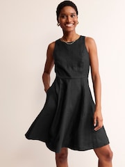 Boden Black Carla Linen Short Dress - Image 1 of 5