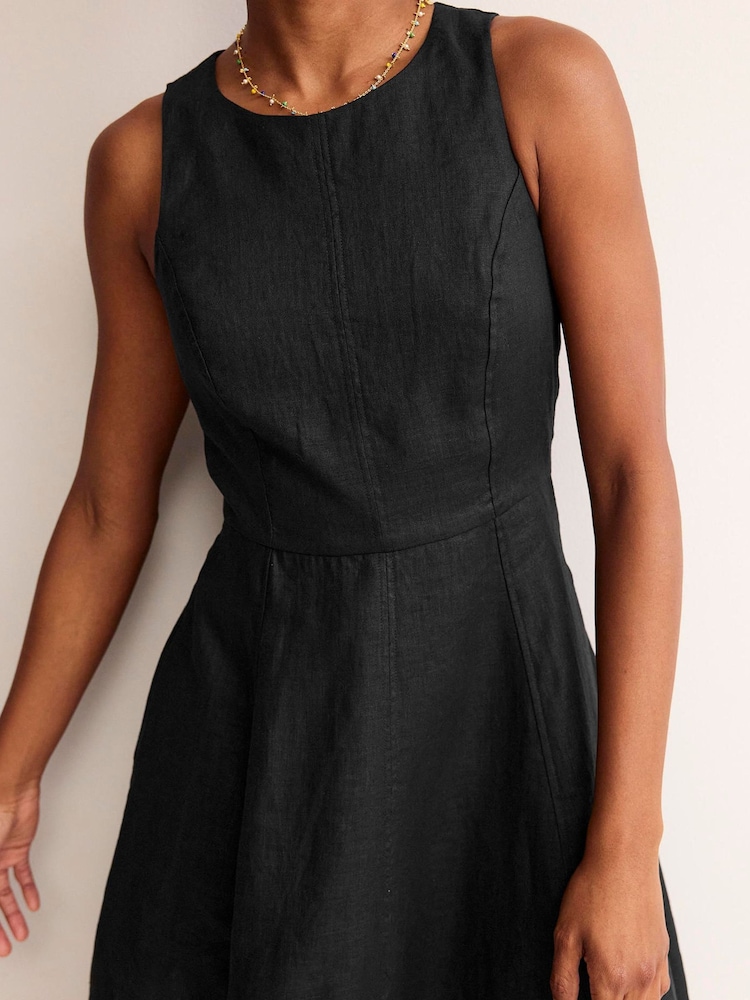 Boden Black Carla Linen Short Dress - Image 2 of 5