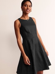 Boden Black Carla Linen Short Dress - Image 4 of 5