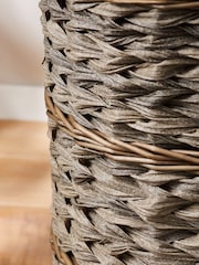 Grey Wicekr Laundry Basket Hamper - Image 3 of 5