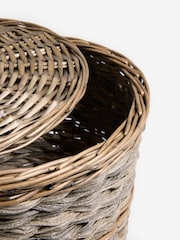 Grey Wicekr Laundry Basket Hamper - Image 5 of 5