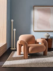 MADE.COM Tea Rose Pink Bobo Accent Chair in Velvet - Image 1 of 5