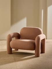 MADE.COM Tea Rose Pink Bobo Accent Chair in Velvet - Image 2 of 5