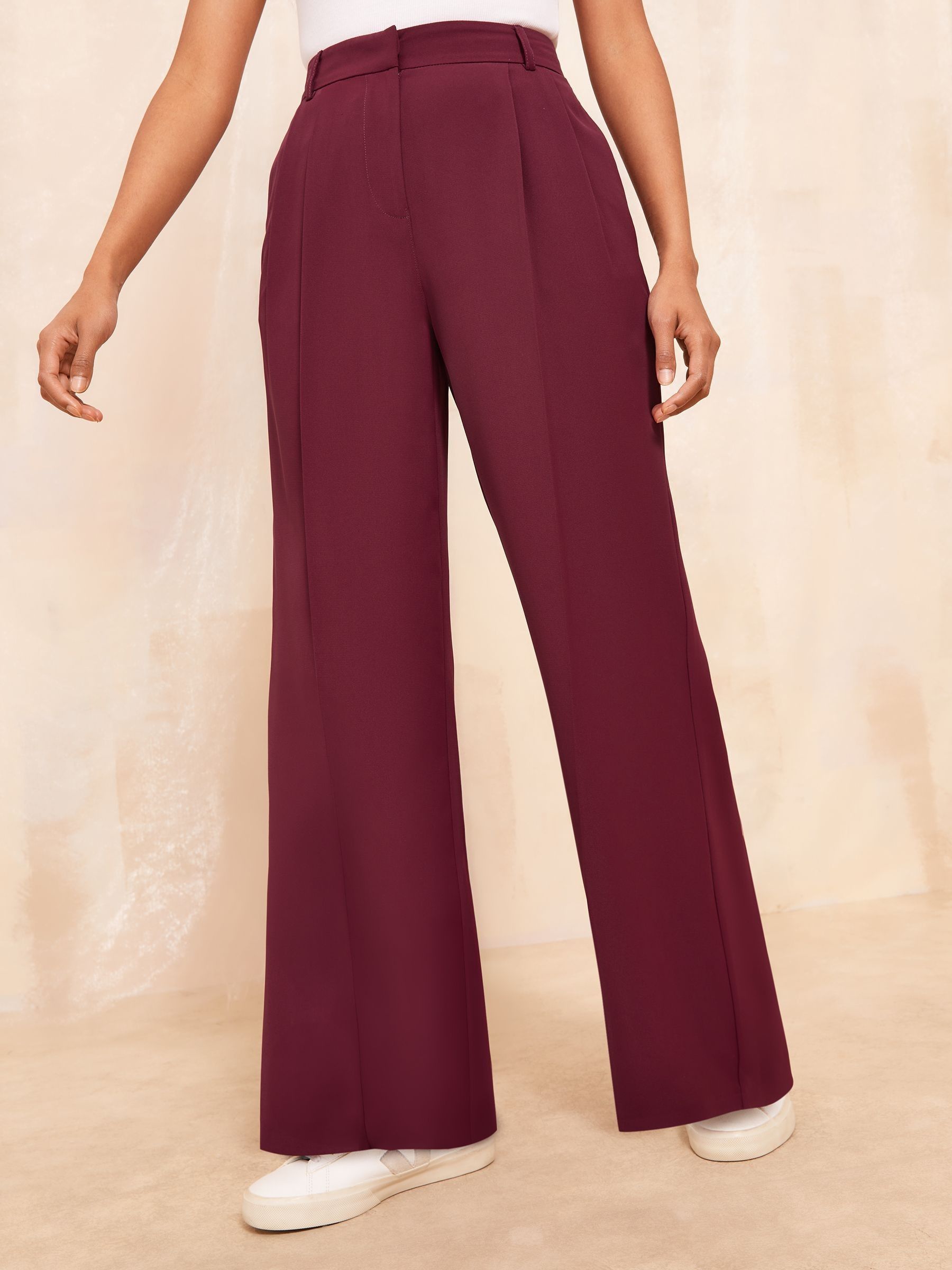 Buy Friends Like These Red Premium Wide Leg Smart Trousers Buy Friends Like These Red Premium Wide Leg Smart Trousers