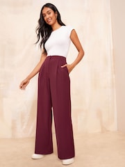 Friends Like These Red Premium Wide Leg Smart Trousers - Image 2 of 4
