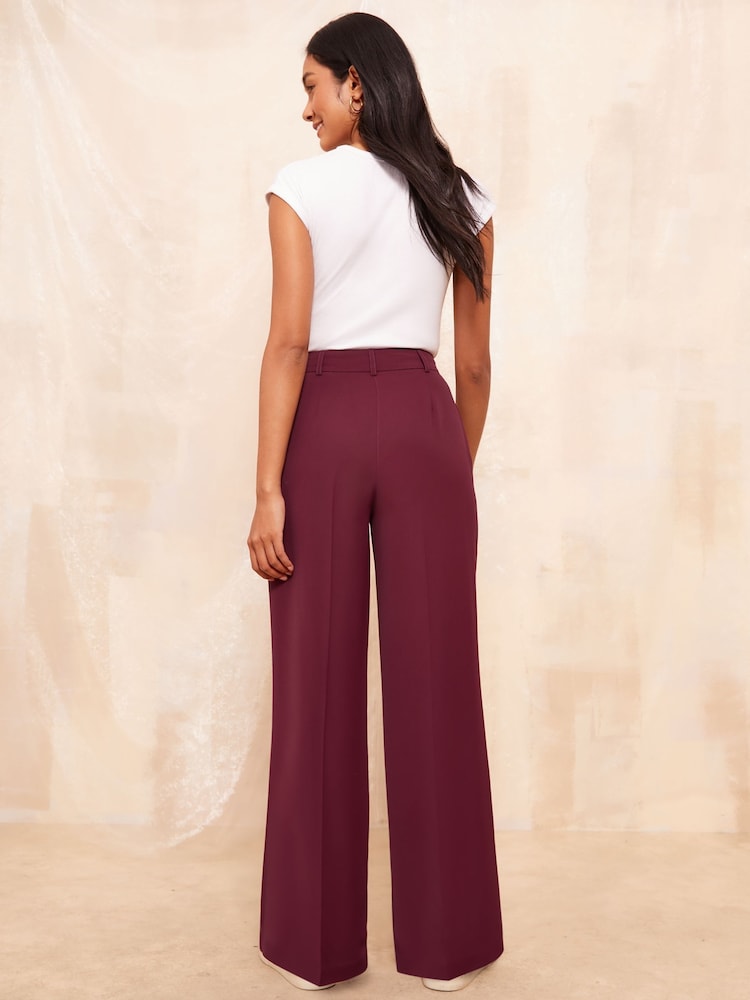 Friends Like These Red Premium Wide Leg Smart Trousers - Image 4 of 4