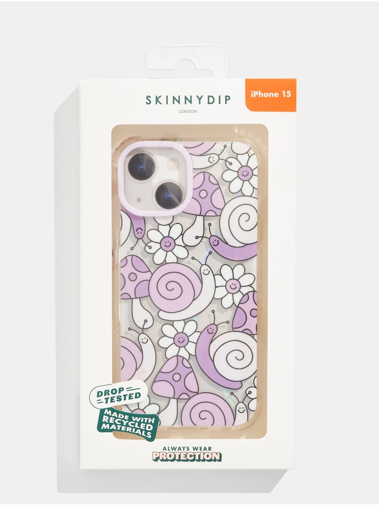 Skinnydip Lilac Snail Wildflower Thistle Shock iPhone CaseiPhone 15 Plus Case - Image 4 of 4