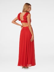 Forever New Red Selena Ruffle Shoulder Maxi Dress - Image 3 of 4