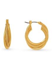 Orelia London Small 18k Gold Plating Interlocking Textured Hoops Earrings - Image 1 of 2