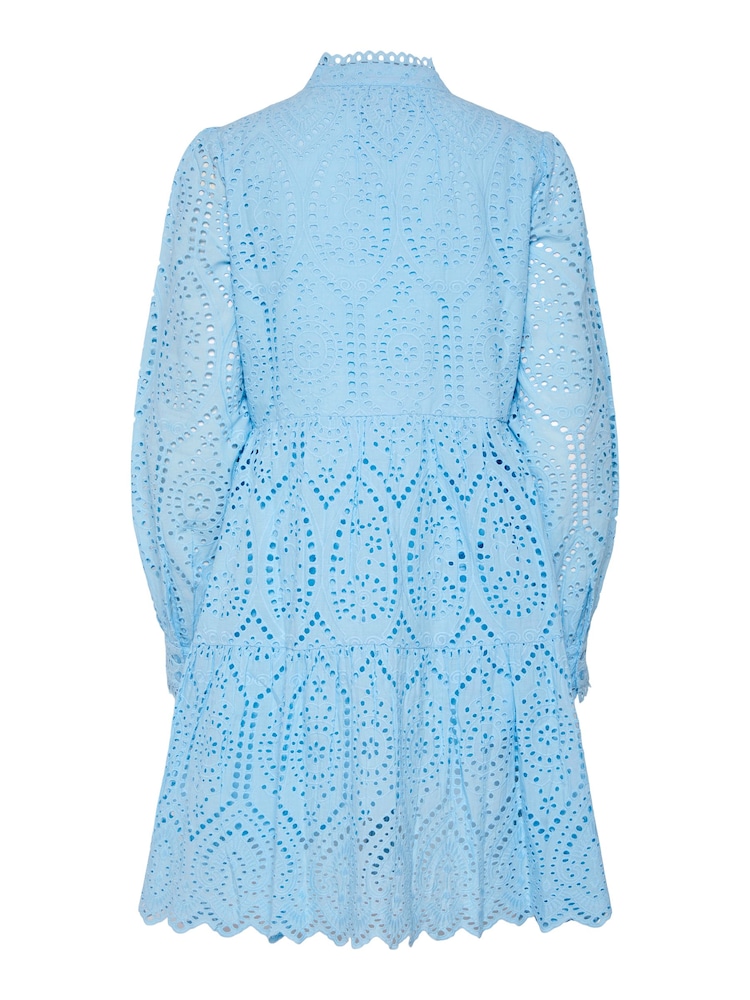 Y.a.s Langärmeliges Lochstickerei-Kleid mit Stufendesign - Bild 6 von 6