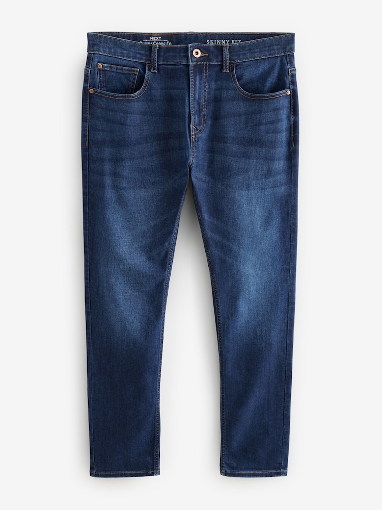 Blue Mid/Black Solid 2 Pack Skinny Fit Classic Stretch Jeans - Image 16 of 20