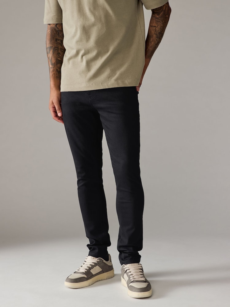 Blue Mid/Black Solid 2 Pack Skinny Fit Classic Stretch Jeans - Image 2 of 20