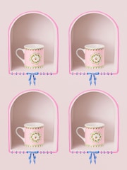 Cath Kidston Set of 4 Pink Strawberry Mollie Mugs - Image 1 of 4