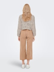ONLY Grey Crochet Summer Tie Front Cardigan - Image 4 of 8