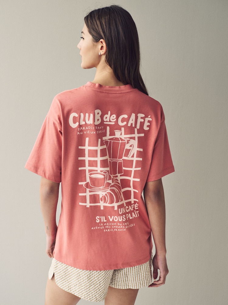 Coffee Club Graphic Relaxed fit Drink Graphic 100% Cotton T-Shirt - Image 2 of 5