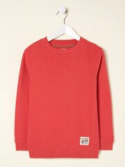 FatFace Enborne Red Crew Sweatshirt - Image 4 of 4