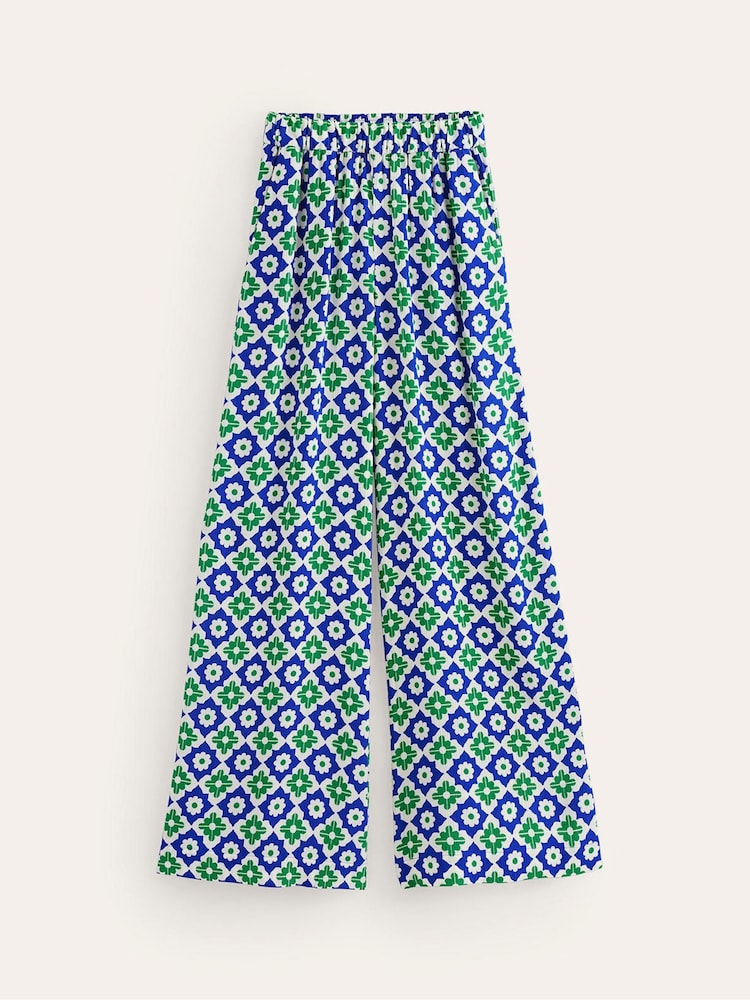 Boden Green Crinkle Wide Trousers - Image 5 of 5 Boden Green Crinkle Wide Trousers - Image 5 of 5