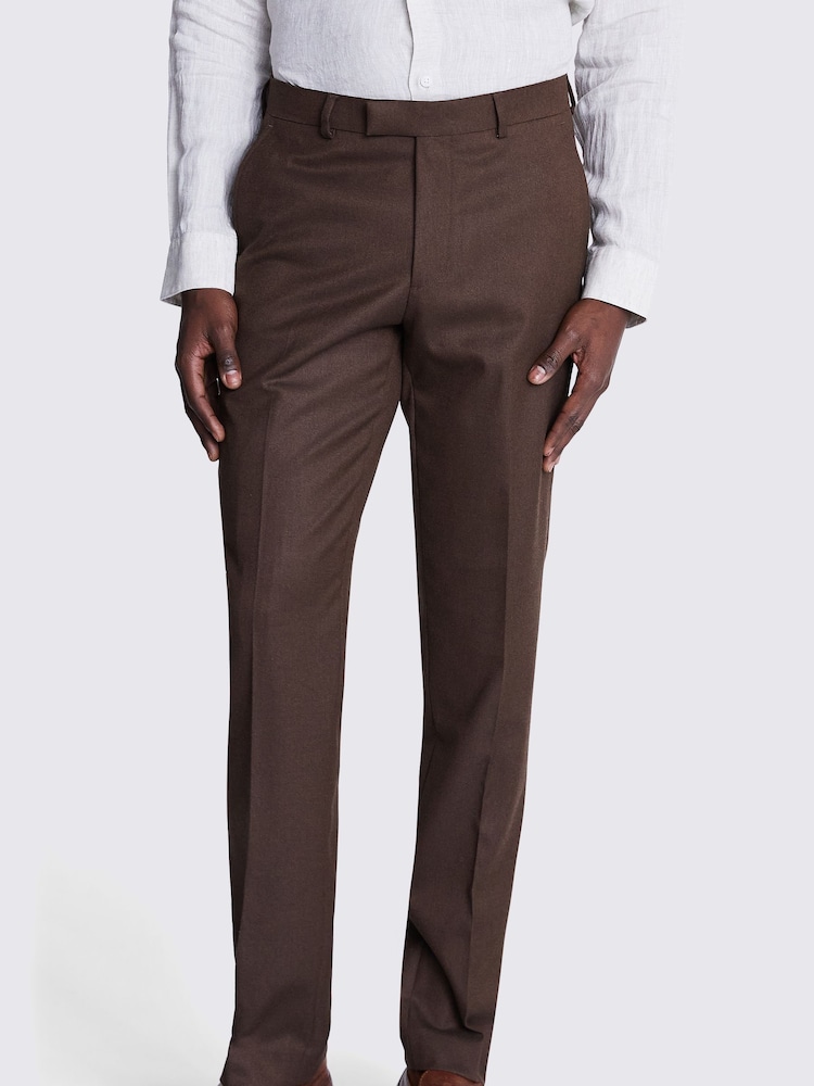 MOSS Copper Brown Tailored Fit Copper Flannel Trousers - Image 1 of 3