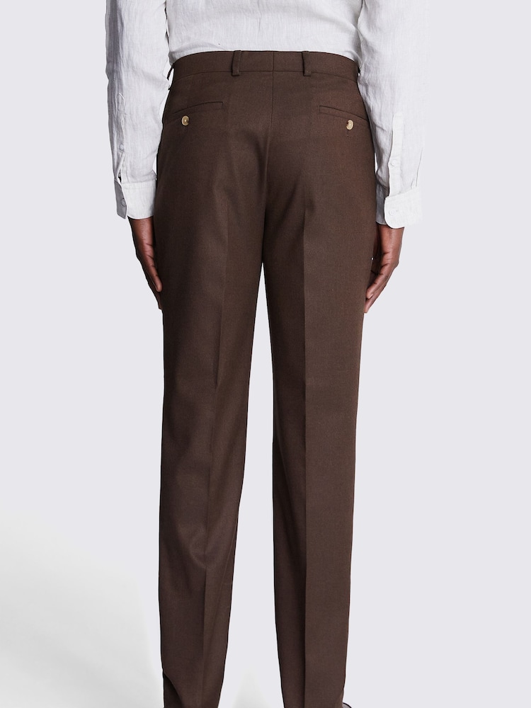 MOSS Copper Brown Tailored Fit Copper Flannel Trousers - Image 2 of 3
