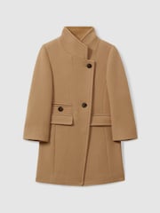 Reiss Camel Harlow 9-13 yrs Mid Length Wool Blend Coat - Image 2 of 4