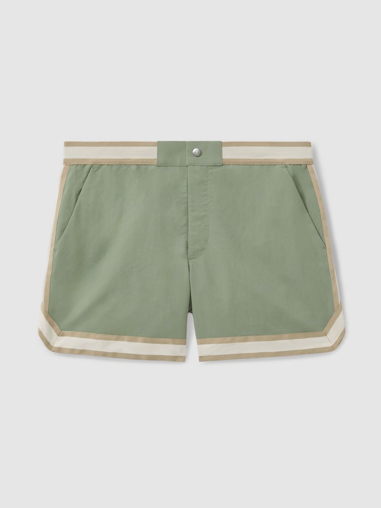 Verde salvia - Reiss Baller Ché Elasticated Waist Swim Shorts - Imagen 2 de 5