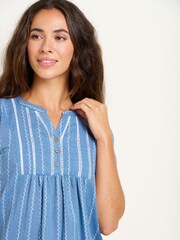 Brakeburn Blue 100% Cotton Sadie Blouse - Image 5 of 6