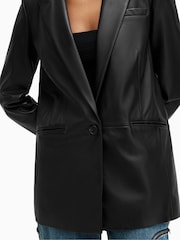 AllSaints Black Deri Leather Blazer - Image 5 of 6