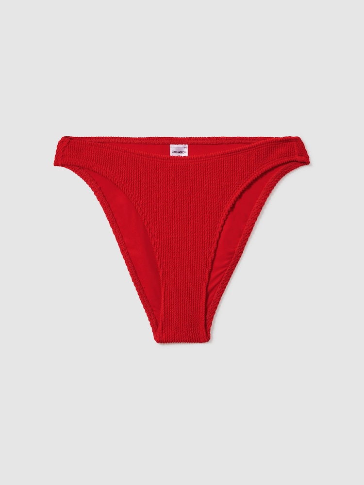 Good American Bright Red Always Fits Textured Bikini Top - Image 2 of 5