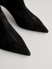 Black Suede - Forever Comfort® Pointed Toe Skinny Heeled Ankle Boots - Image 7 of 8