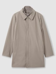 Reiss Taupe Logan Hybrid Removable Funnel Neck Overcoat - Image 2 of 7