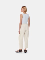 Whistles Cream 100% Linen Barrel Leg Trousers - Image 2 of 5