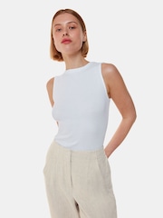 Whistles Cream 100% Linen Barrel Leg Trousers - Image 3 of 5