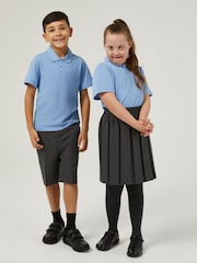 Trutex Unisex Blue 3 Pack Short Sleeve School Polo Shirts - Image 2 of 7