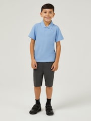 Trutex Unisex Blue 3 Pack Short Sleeve School Polo Shirts - Image 3 of 7