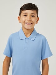 Trutex Unisex Blue 3 Pack Short Sleeve School Polo Shirts - Image 5 of 7