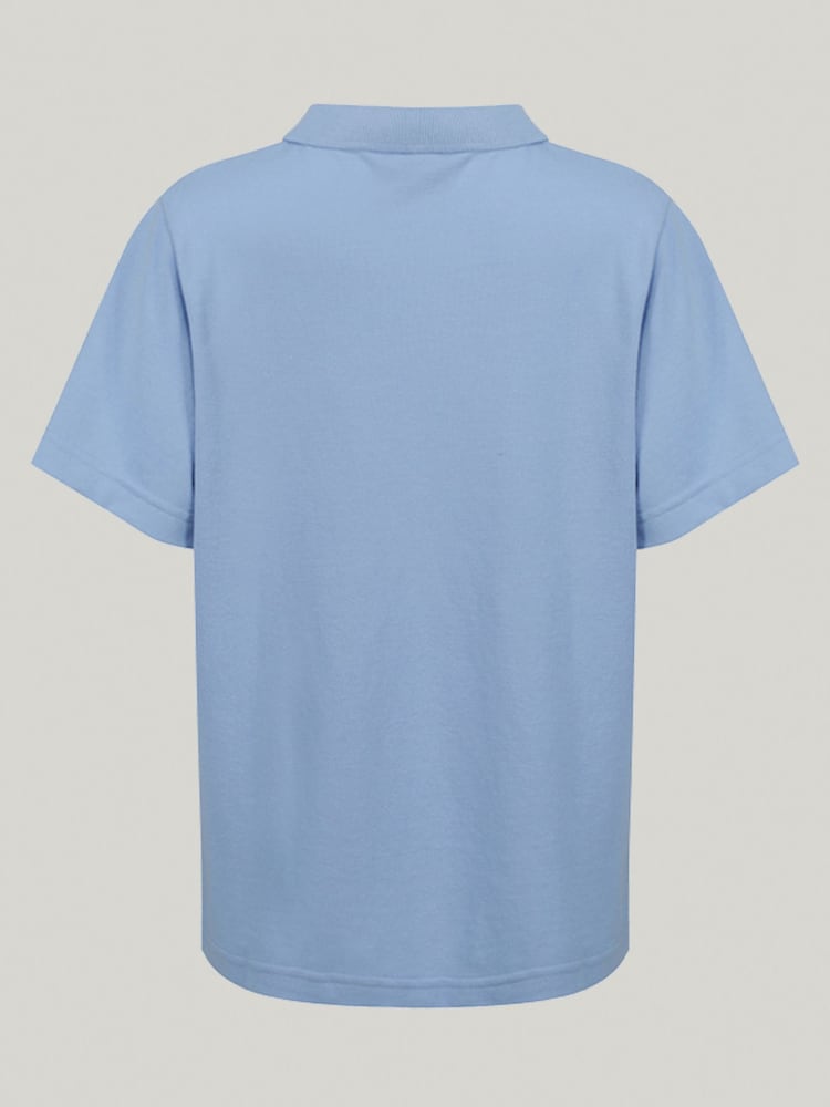 Trutex Unisex Blue 3 Pack Short Sleeve School Polo Shirts - Image 7 of 7