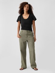 Schwarz - Gap T-Shirt mit kurzen Flügelärmeln aus Baumwolle - Bild 3 von 5