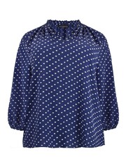Live Unlimited Blue Curve Dobby Ruffle Neck Blouse - Image 6 of 6