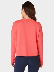 Sweaty Betty Coral Pink After Class Crop Sweatshirt - Image 3 of 7