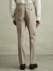 Reiss Elliot Checked Side Adjuster Trousers in Wool-Linen - Изображение 5 из 6