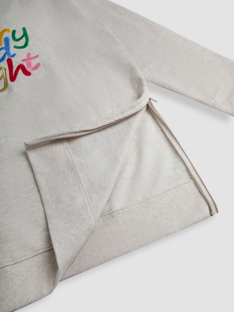 JoJo Maman Bébé Cream Maternity Merry And Bright Sweatshirt - Image 5 of 5