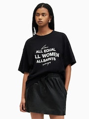 AllSaints Black Carlie T-Shirt - Image 1 of 5