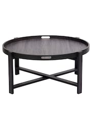 Pacific Dark Grey Marmara Oak Veneer Round Coffee Table - Image 3 of 6
