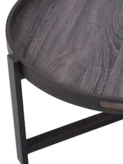 Pacific Dark Grey Marmara Oak Veneer Round Coffee Table - Image 5 of 6